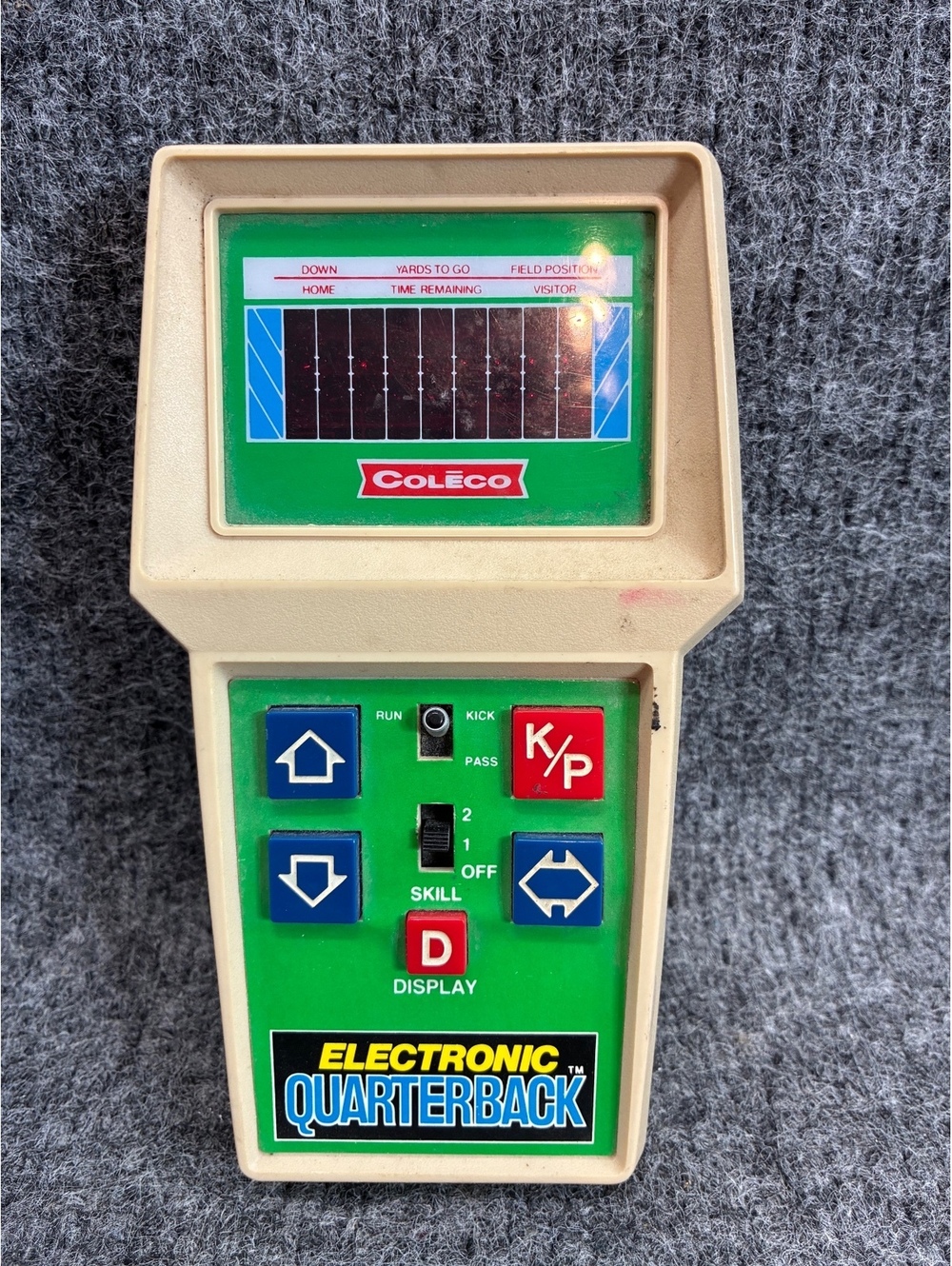 Vintage Coleco Electronic Quarterback Handheld Football Game Works